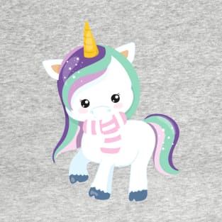 Winter Unicorn, Cute Unicorn, Magic Unicorn, Scarf T-Shirt